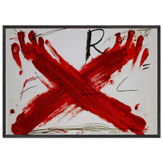 FOLL 1973 - Antoni Tapies 70x100 cm / 28x40 inches Framed Art Print – Black Wooden Frame