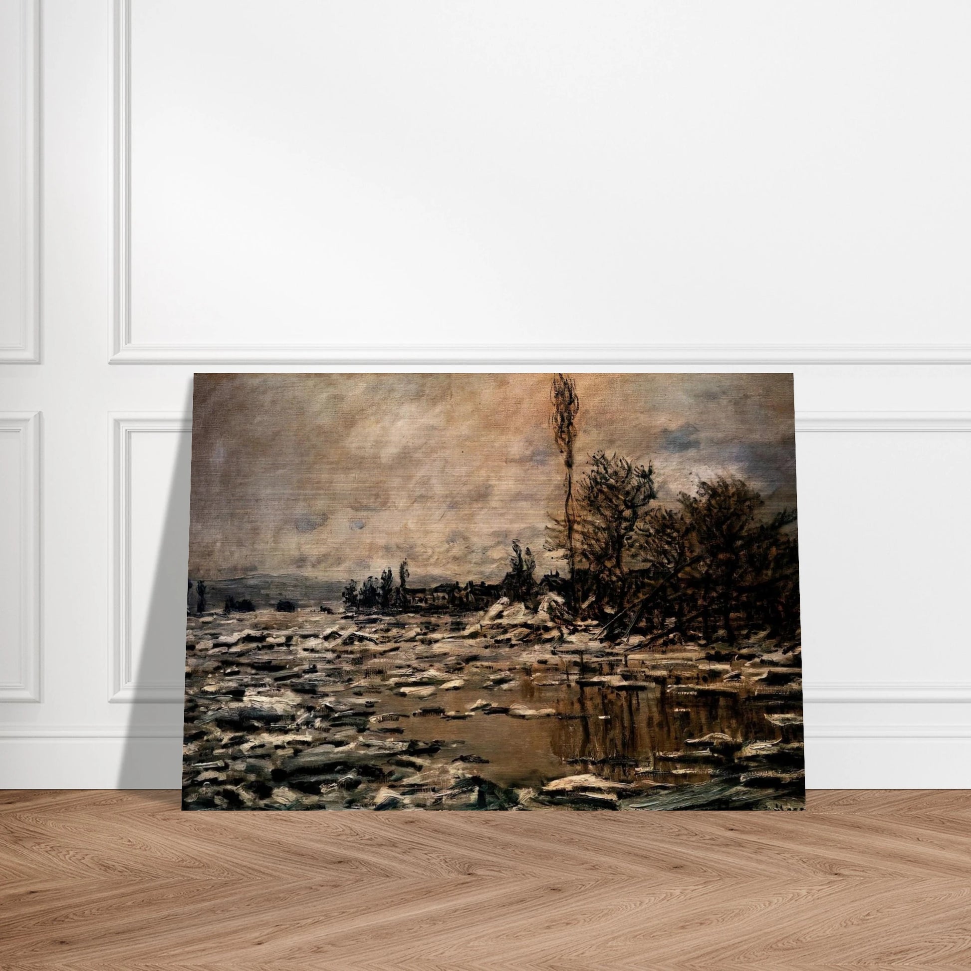 The Break-up of the Ice - claude monet Brushed Aluminum Print - 70x100 cm / 28x40 inches | claude monet Aluminum Print | claude monet Prints