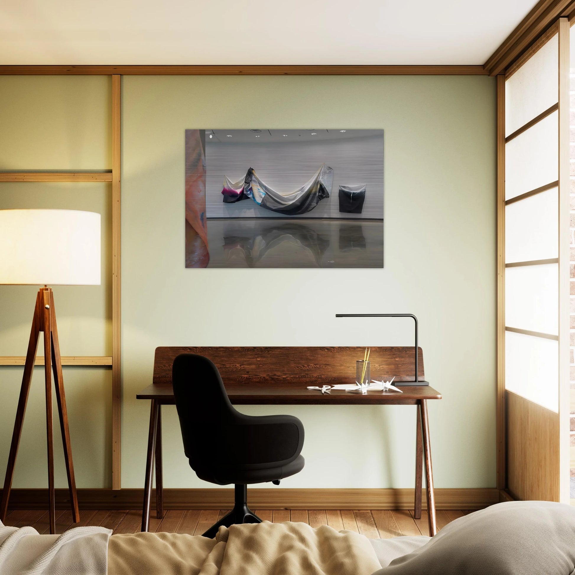 Black Garland - Sam Gilliam Brushed Aluminum Print - 70x100 cm / 28x40 inches | Sam Gilliam Aluminum Print | Sam Gilliam Prints