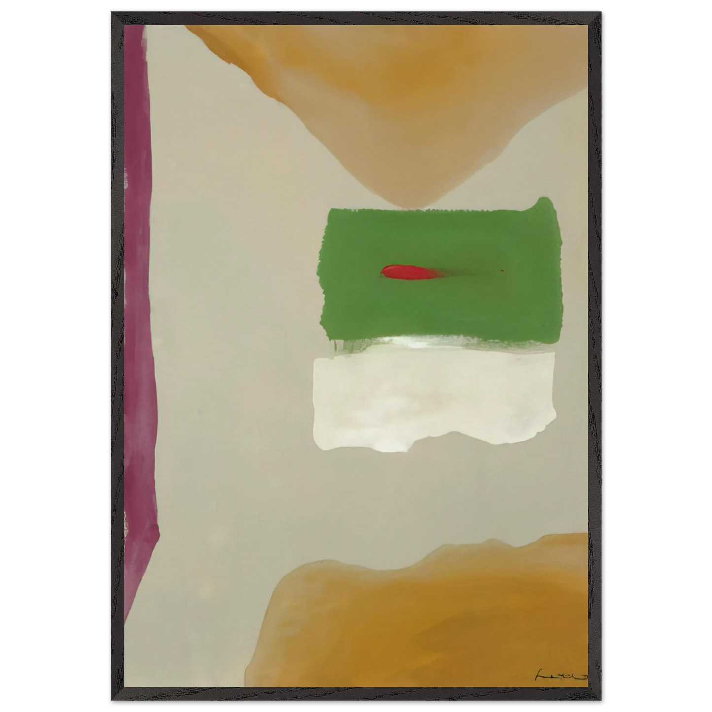 Untitled - Color Field Painting N1 - Helen Frankenthaler 70x100 cm / 28x40 inches Framed Art Print – Black Wooden Frame