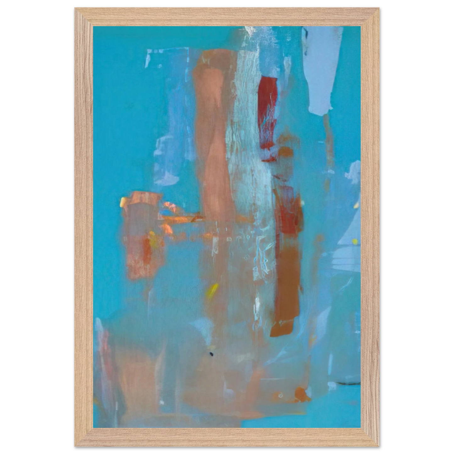 Helen Frankenthaler - In on Blue - 1976 Wall art - A1 (59.4 x 84.1  cm) - Premium Wooden Framed Poster With Fine Art Paper-canvas - White frame