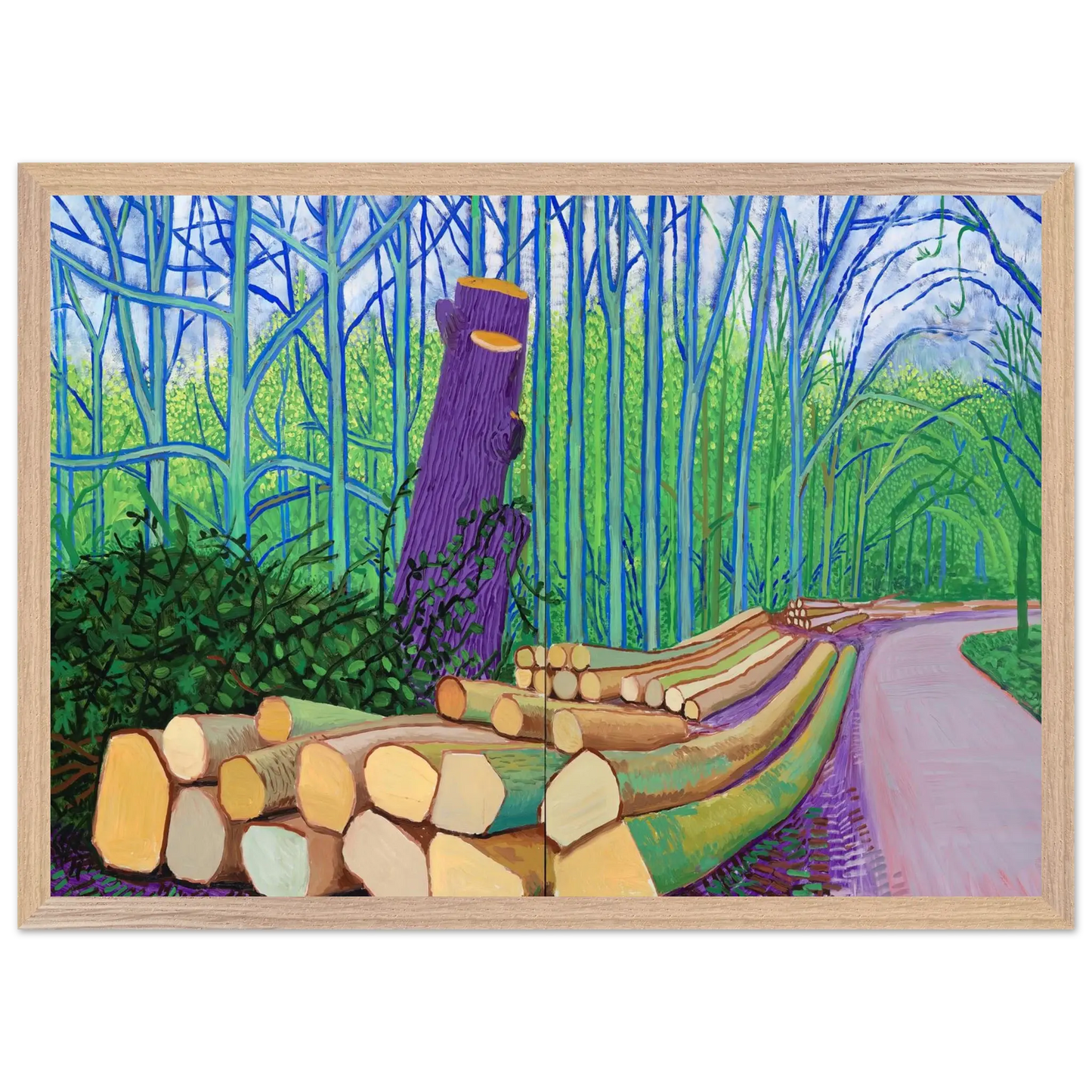 David Hockney - David Hockney Wall art - 50x70 cm / 20x28 Inches - Premium Wooden Framed Poster With Fine Art Paper - Wood frame