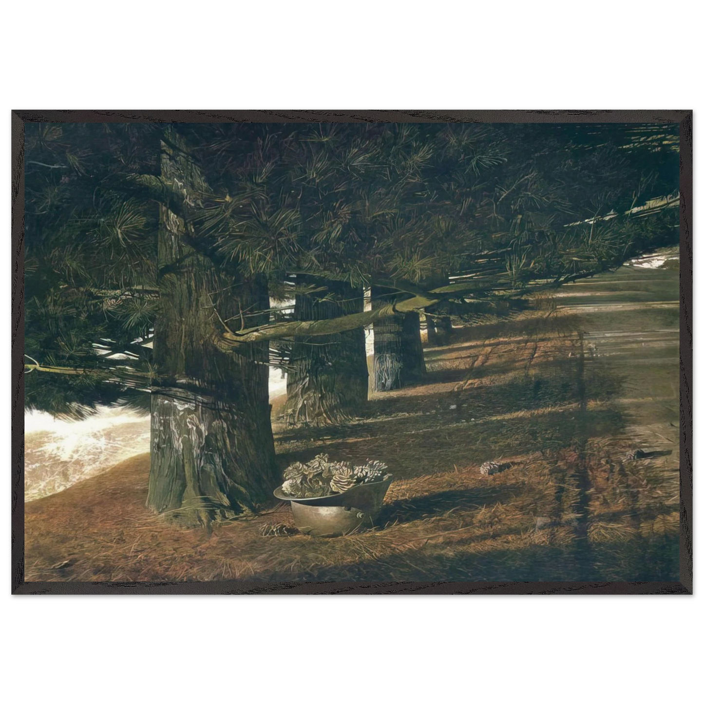PINE BARON - Andrew Wyeth 70x100 cm / 28x40 inches Framed Art Print – Black Wooden Frame