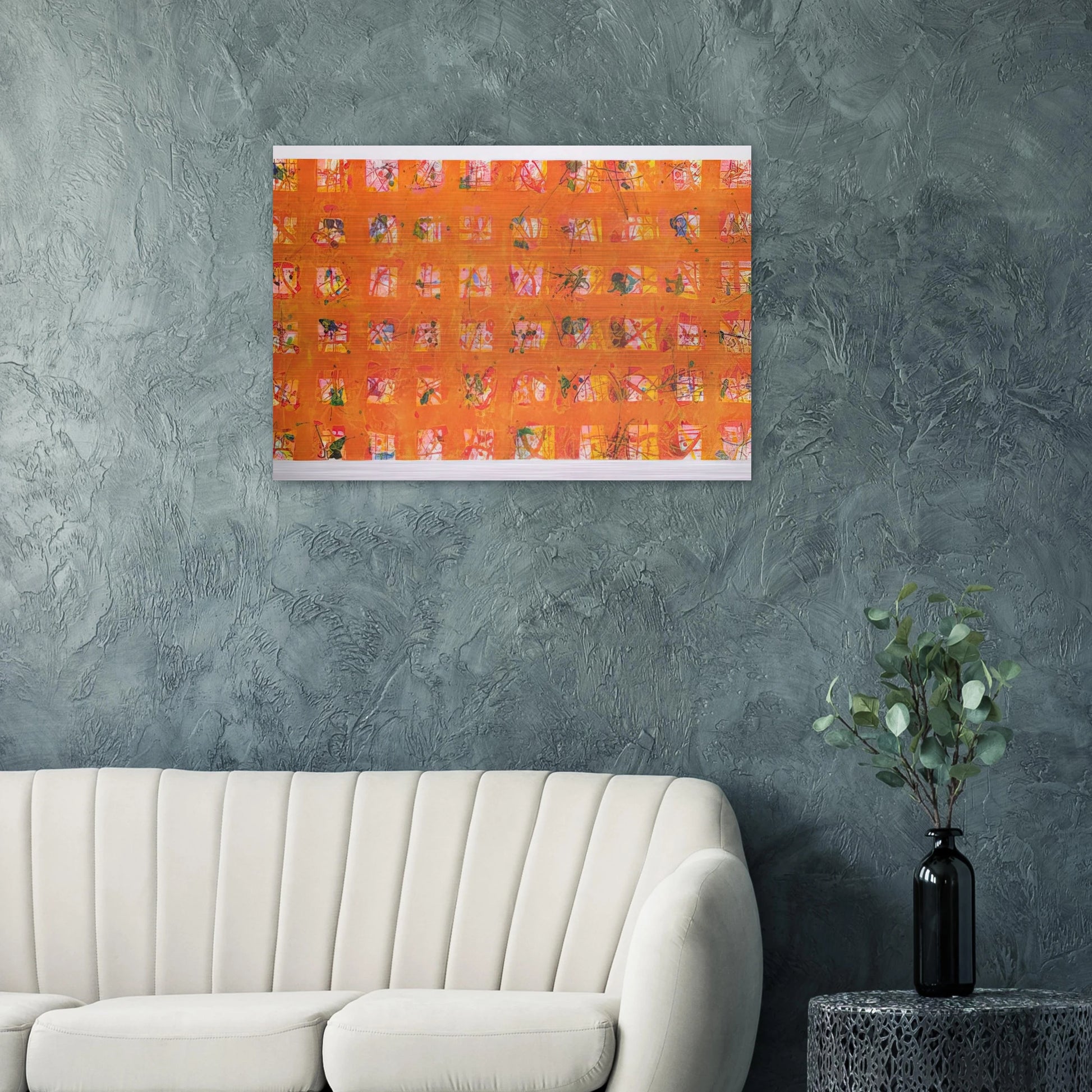 Pioggia d'Oro  Golden Rain  - Sam Francis Brushed Aluminum Print - 70x100 cm / 28x40 inches | Sam Francis Aluminum Print | Sam Francis Prints
