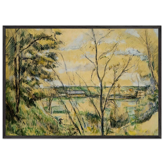 The Oise Valley - Paul Cezanne 70x100 cm / 28x40 inches Framed Art Print – Black Wooden Frame