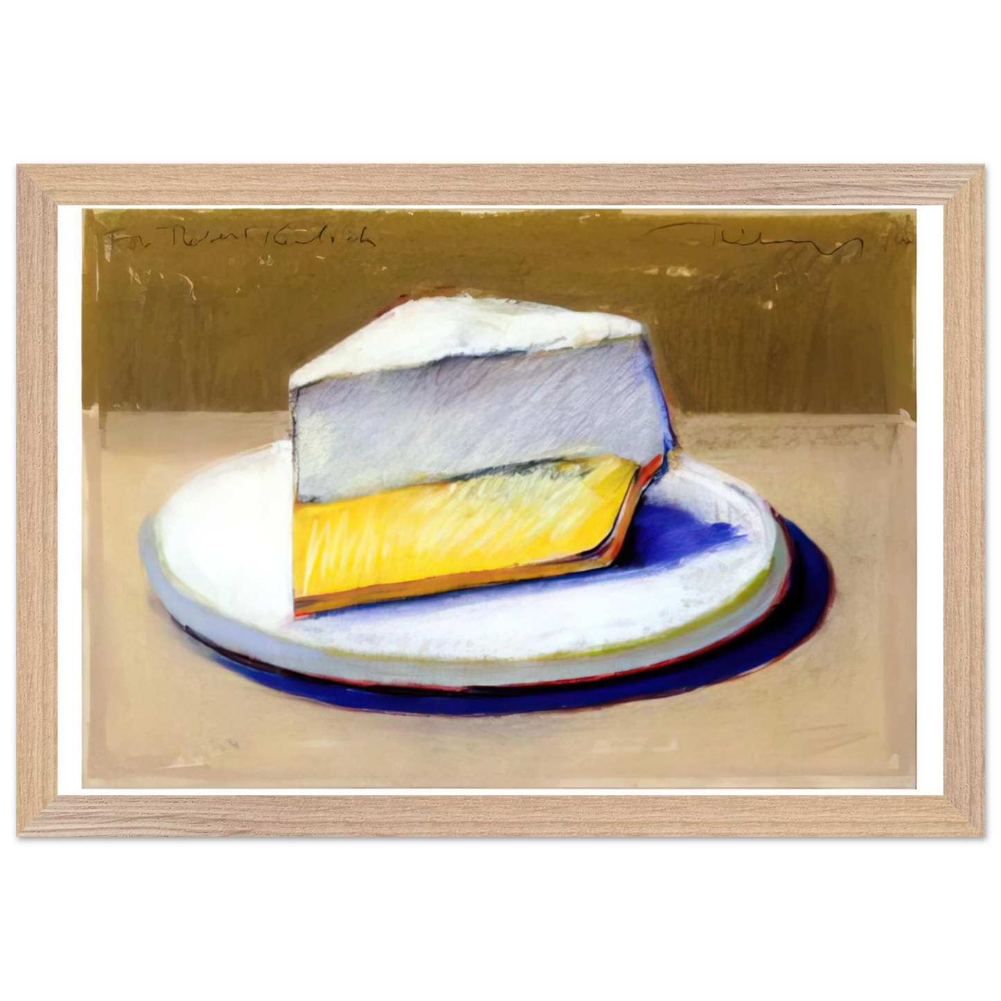 Wayne Thiebaud - Lemon Meringue Pie - 1964 Wall Art - 30x40 cm / 12x16 inches - Fine Art Poster-canvas - -