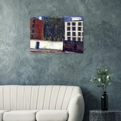 MONTMARTRE STREET - Maurice Utrillo Brushed Aluminum Print - 70x100 cm / 28x40 inches | Maurice Utrillo Aluminum Print | Maurice Utrillo Prints