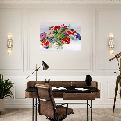 BOUQUET OF FLOWERS 1937 - Raoul Dufy Brushed Aluminum Print - 70x100 cm / 28x40 inches | Raoul Dufy Aluminum Print | Raoul Dufy Prints