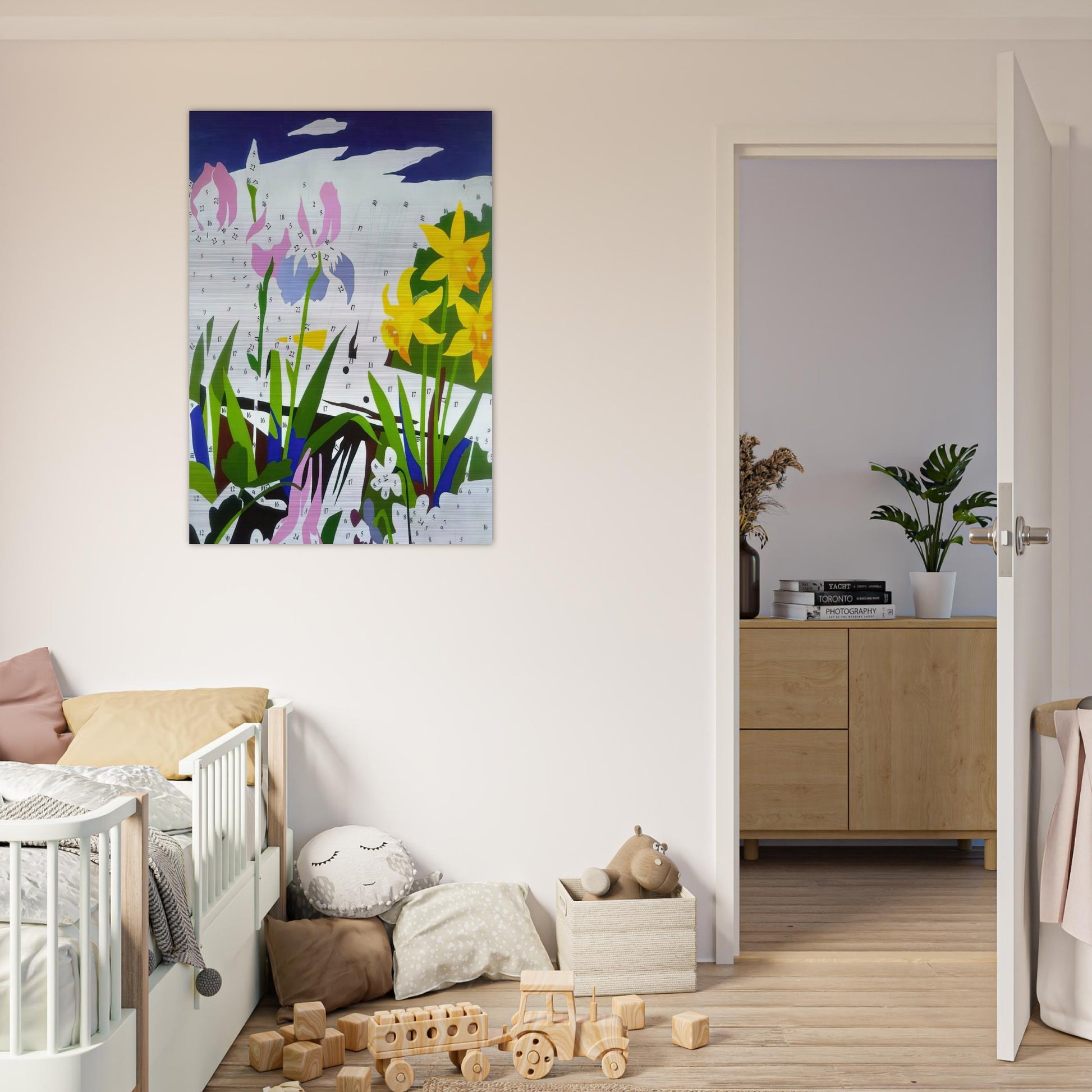 Do It Yourself  Flowers  - Andy Warhol Brushed Aluminum Print - 70x100 cm / 28x40 inches | Andy Warhol Aluminum Print | Andy Warhol Prints