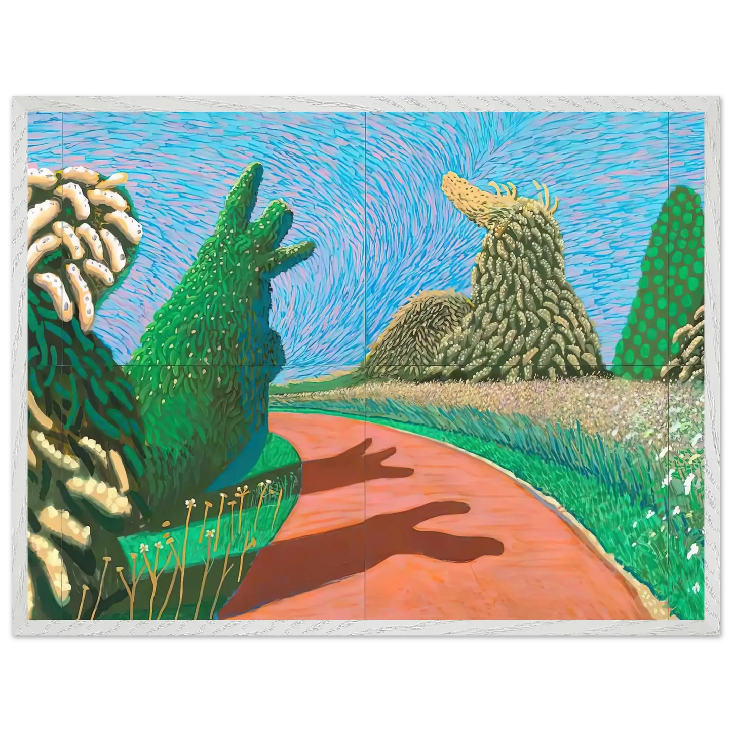 David Hockney - David Hockney Wall art - 28x43  cm / XL (11x17 Inches) - Premium Wooden Framed Poster With Fine Art Paper - Black frame