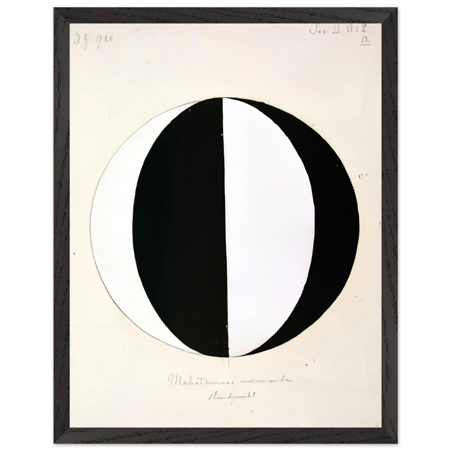 Hilma af Klint - THE MAHATMAS PRESENT STANDING POINT SERIES II NO 2A 1920 Wall art - 13x18 cm / 5x7 inches - Premium Wooden Framed Poster With Fine Art Paper-canvas - Wood frame