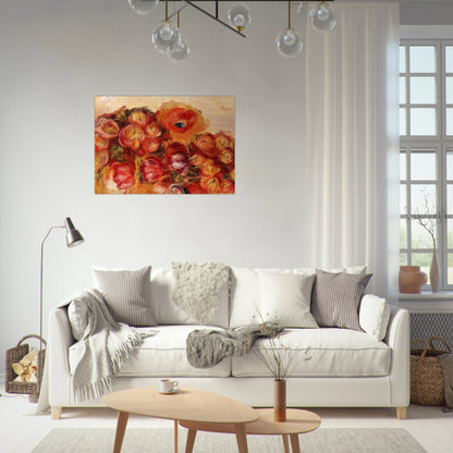Study of Flowers Anemones and Tulips - Pierre-Auguste Renoir Brushed Aluminum Print - 70x100 cm / 28x40 inches | Pierre-Auguste Renoir Aluminum Print | Pierre-Auguste Renoir Prints