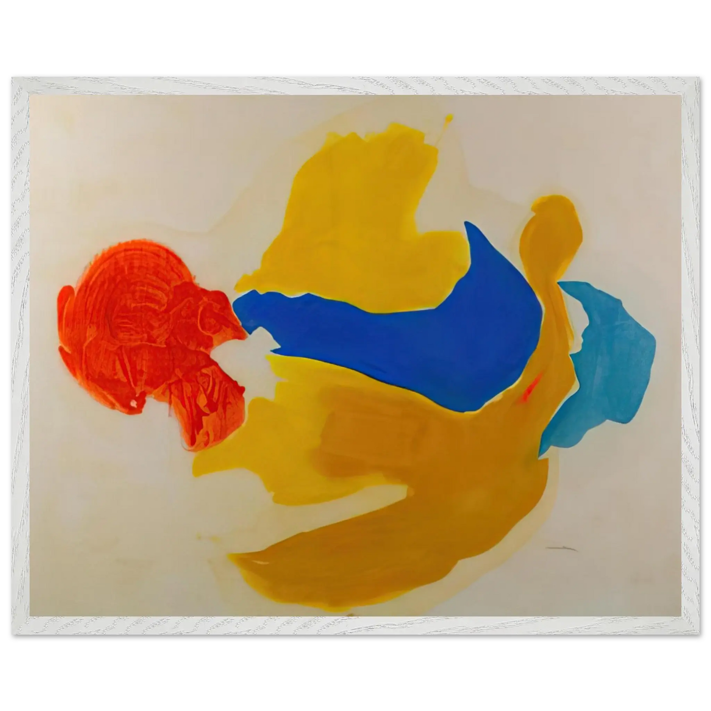 Helen Frankenthaler - Blue Jay - 1963  United States Wall art - 13x18 cm / 5x7 Inches - Premium Wooden Framed Poster With Fine Art Paper - White frame