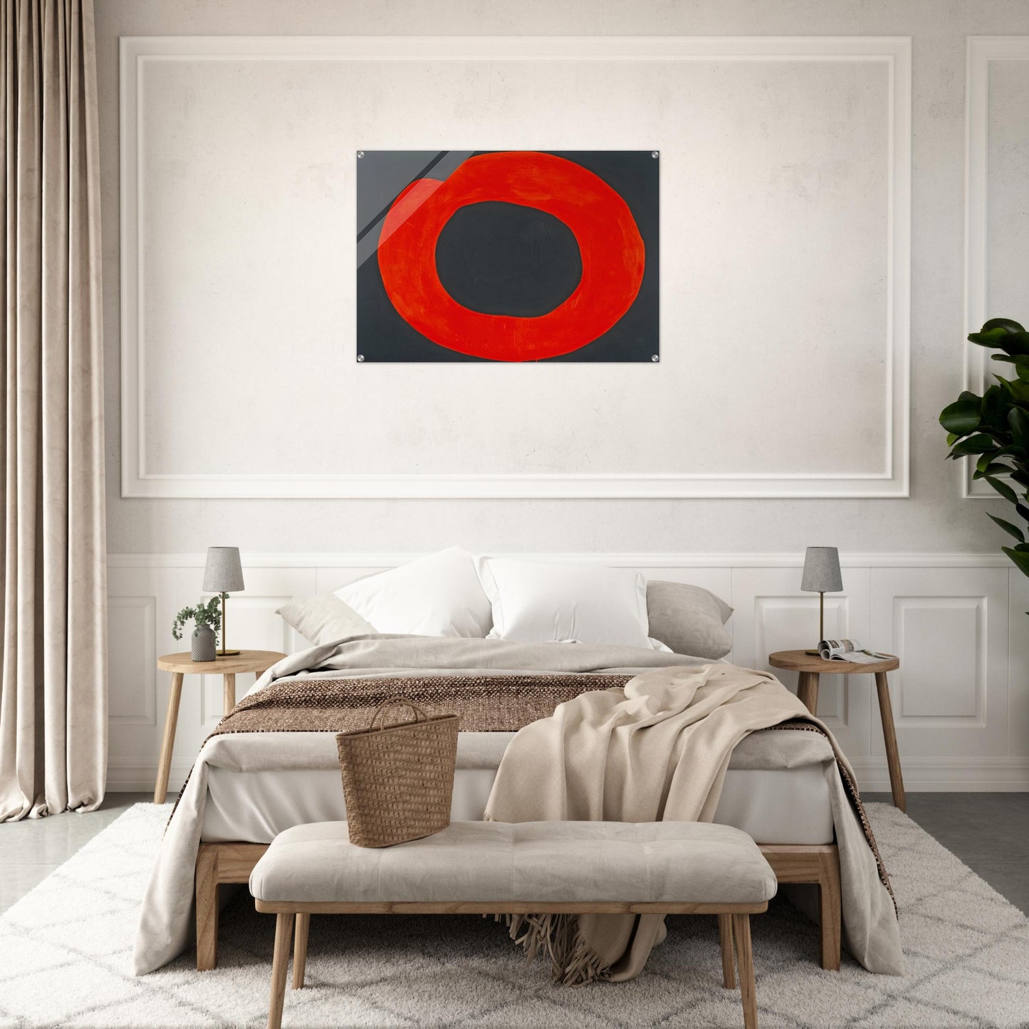 Red Circle on Black - 1965 - Jiro Yoshihara Acrylic Print - 70x100 cm / 28x40″ inches | Jiro Yoshihara Wall Art | Jiro Yoshihara Prints