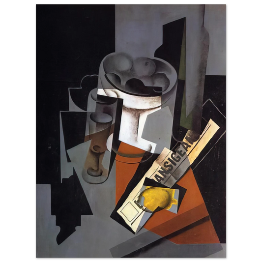 Juan Gris - STILL LIFE WITH NEWSPAPER 1916 1  75x100 cm / 30x40inches Fine Art Poster