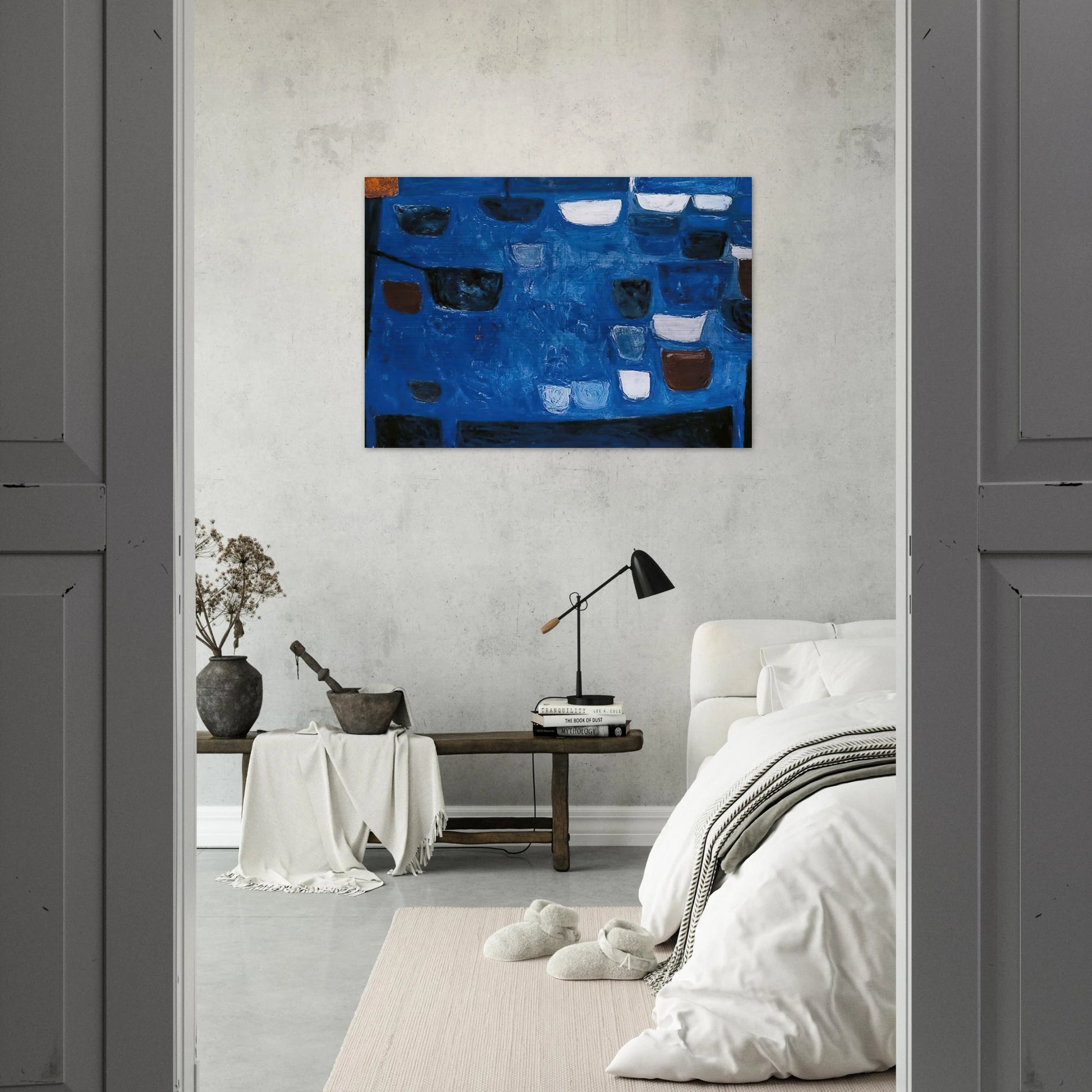 Blue Still Life - 1957 - William Scott Brushed Aluminum Print - 70x100 cm / 28x40 inches | William Scott Aluminum Print | William Scott Prints