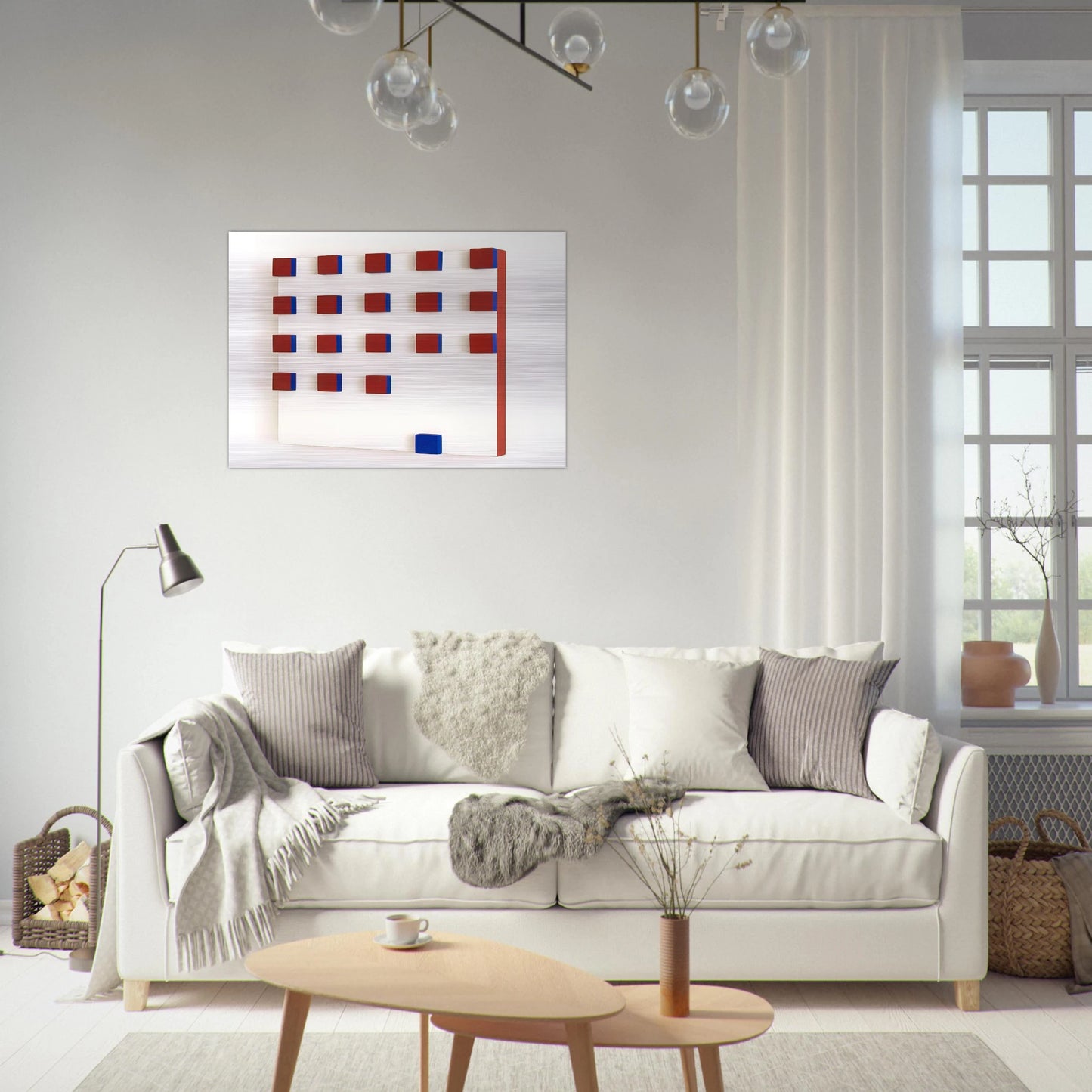 Relief in Red and Blue - 1956 - Lygia Pape Brushed Aluminum Print - 70x100 cm / 28x40 inches | Lygia Pape Aluminum Print | Lygia Pape Prints