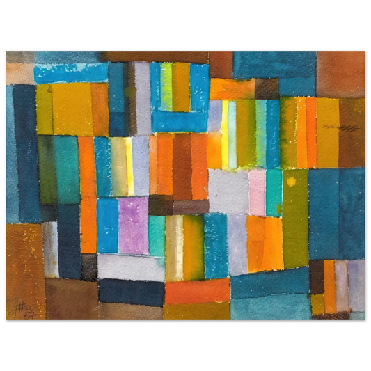 Johannes Itten - Composition in Orange and Blue-Green - 1957  75x100 cm / 30x40inches Fine Art Poster
