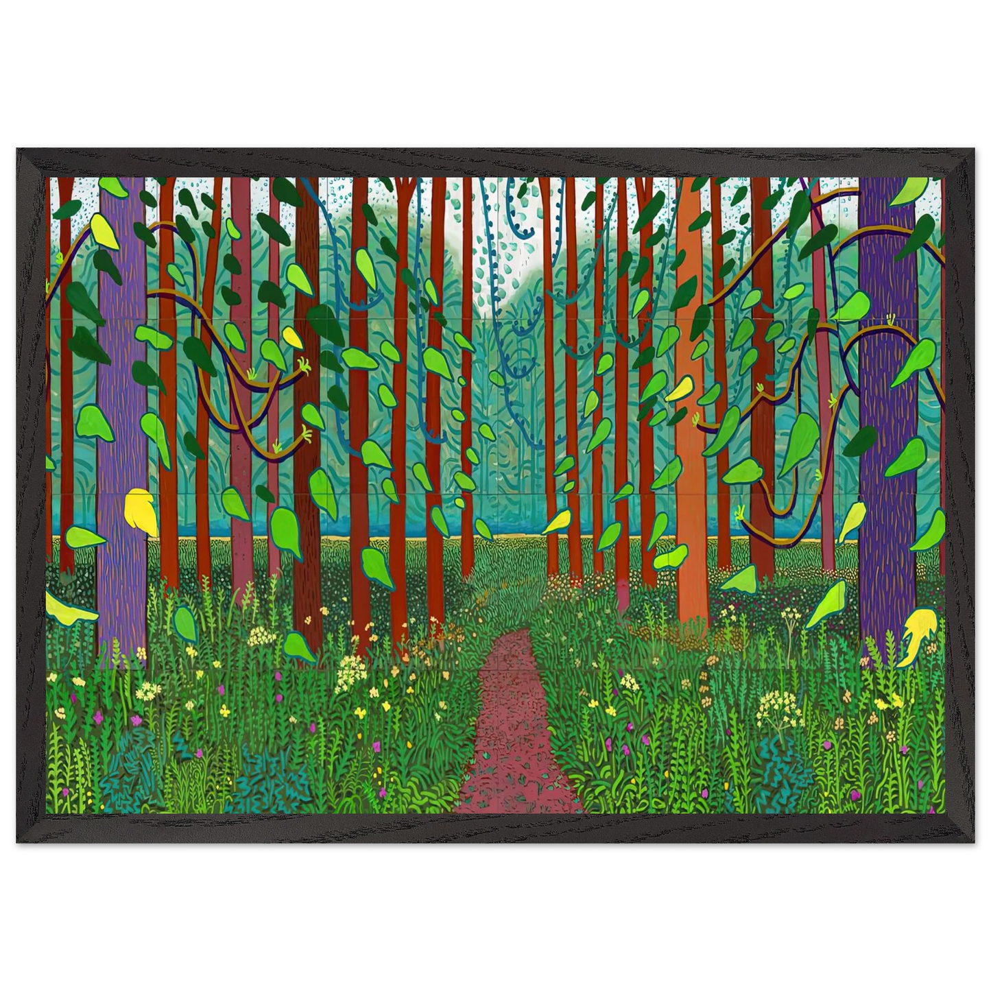 David Hockney - David Hockney Wall art - 70x100 cm / 28x40 inches - Premium Wooden Framed Poster With Fine Art Paper-canvas - Black frame