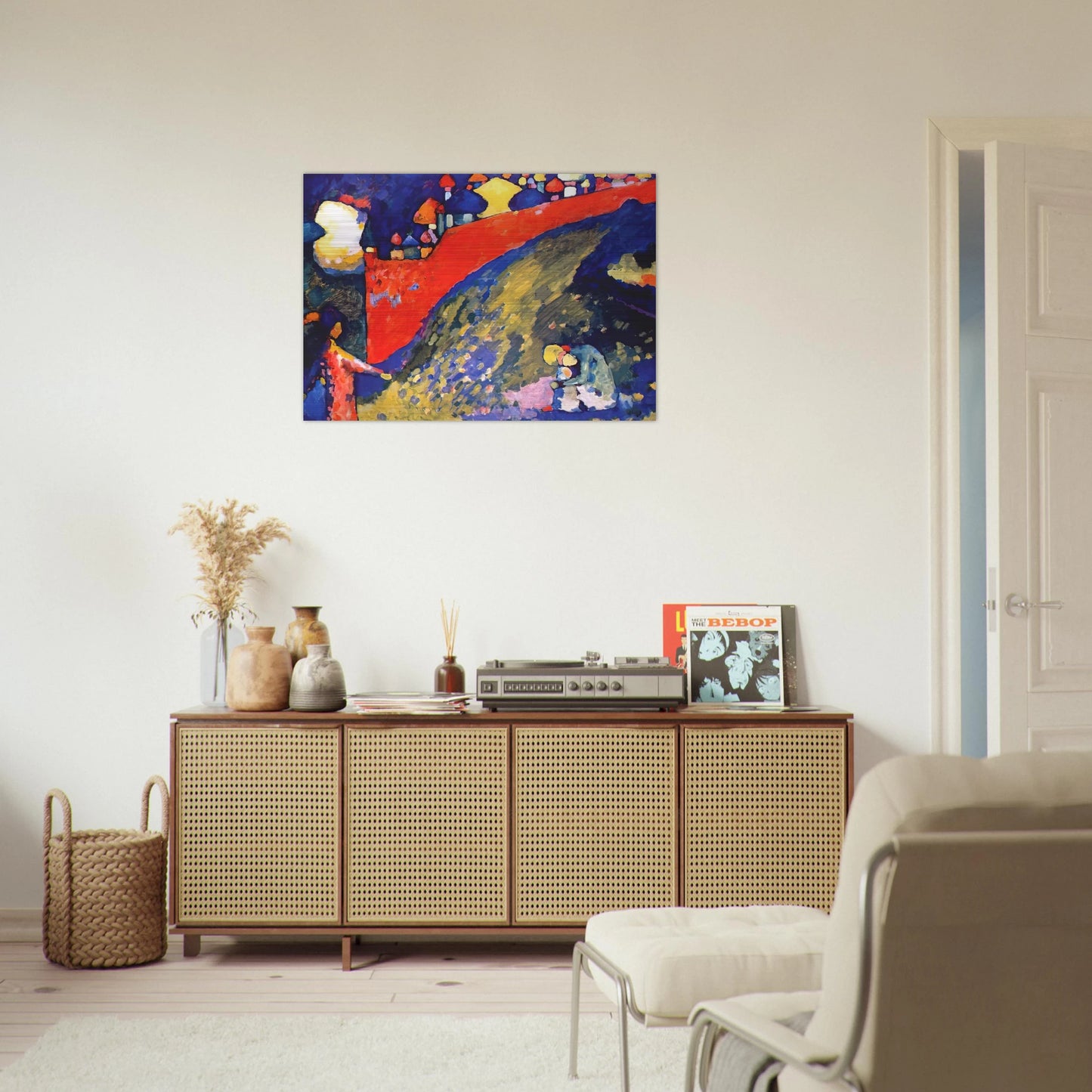 RED WALL DESTINY 1909 - Wassily Kandinsky Brushed Aluminum Print - 70x100 cm / 28x40 inches | Wassily Kandinsky Aluminum Print | Wassily Kandinsky Prints