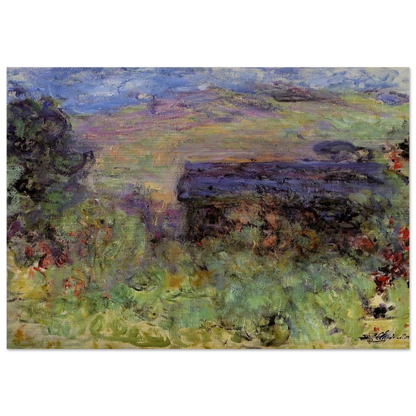 The House Seen through the Roses - claude monet Brushed Aluminum Print - 70x100 cm / 28x40 inches | claude monet Aluminum Print | claude monet Prints