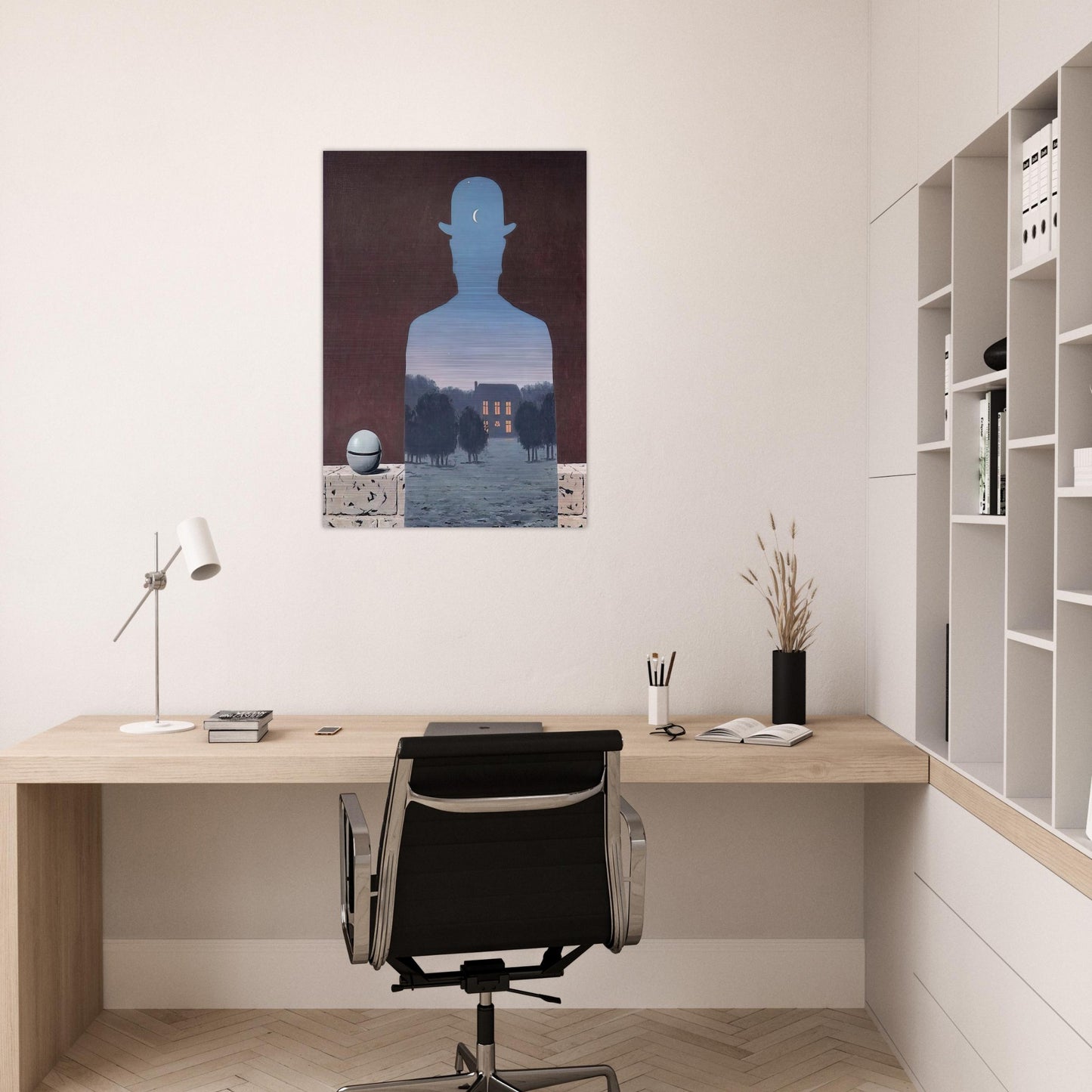 THE HAPPY DONOR 1966 - Rene Magritte Brushed Aluminum Print - 70x100 cm / 28x40 inches | Rene Magritte Aluminum Print | Rene Magritte Prints