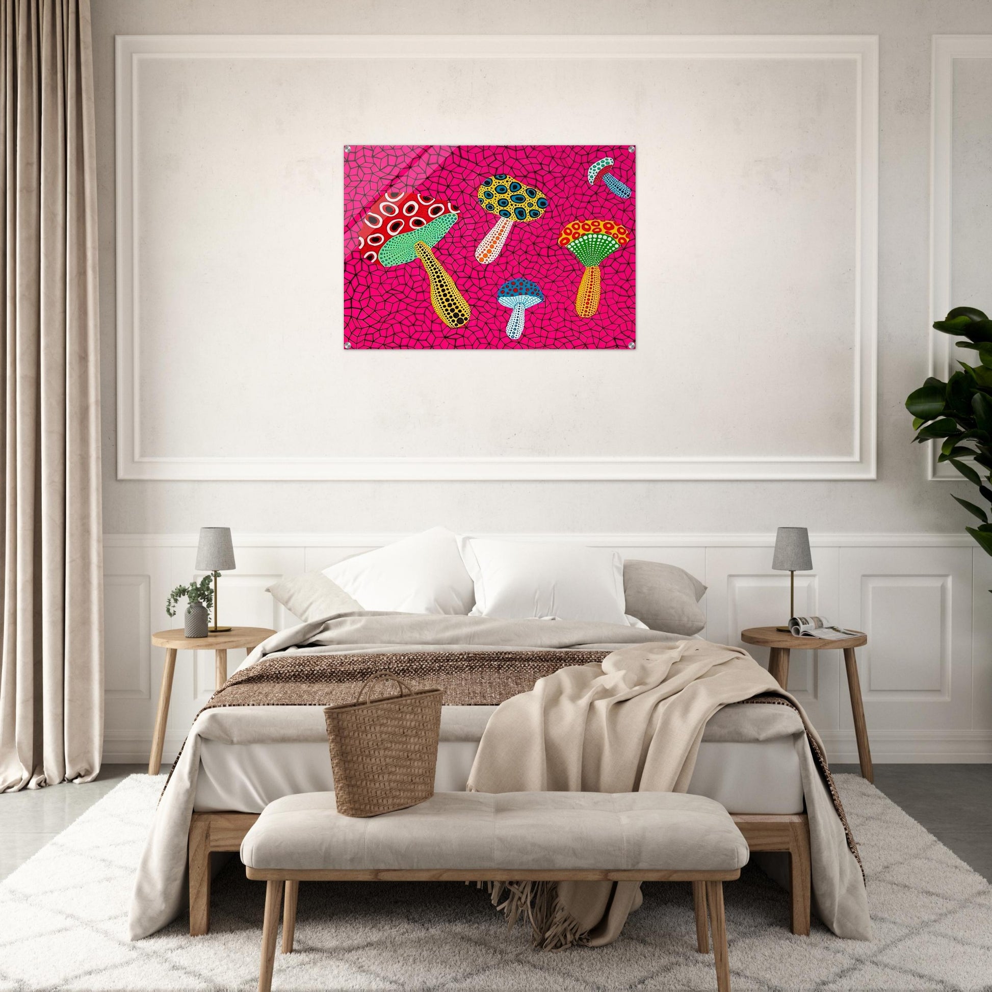 MUSHROOMS 1995 - Yayoi Kusama Acrylic Print - 70x100 cm / 28x40″ inches