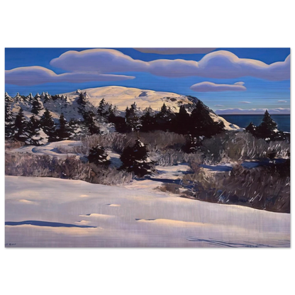 Maine Headland, Winter - Rockwell Kent Brushed Aluminum Print - 70x100 cm / 28x40 inches | Rockwell Kent Aluminum Print | Rockwell Kent Prints