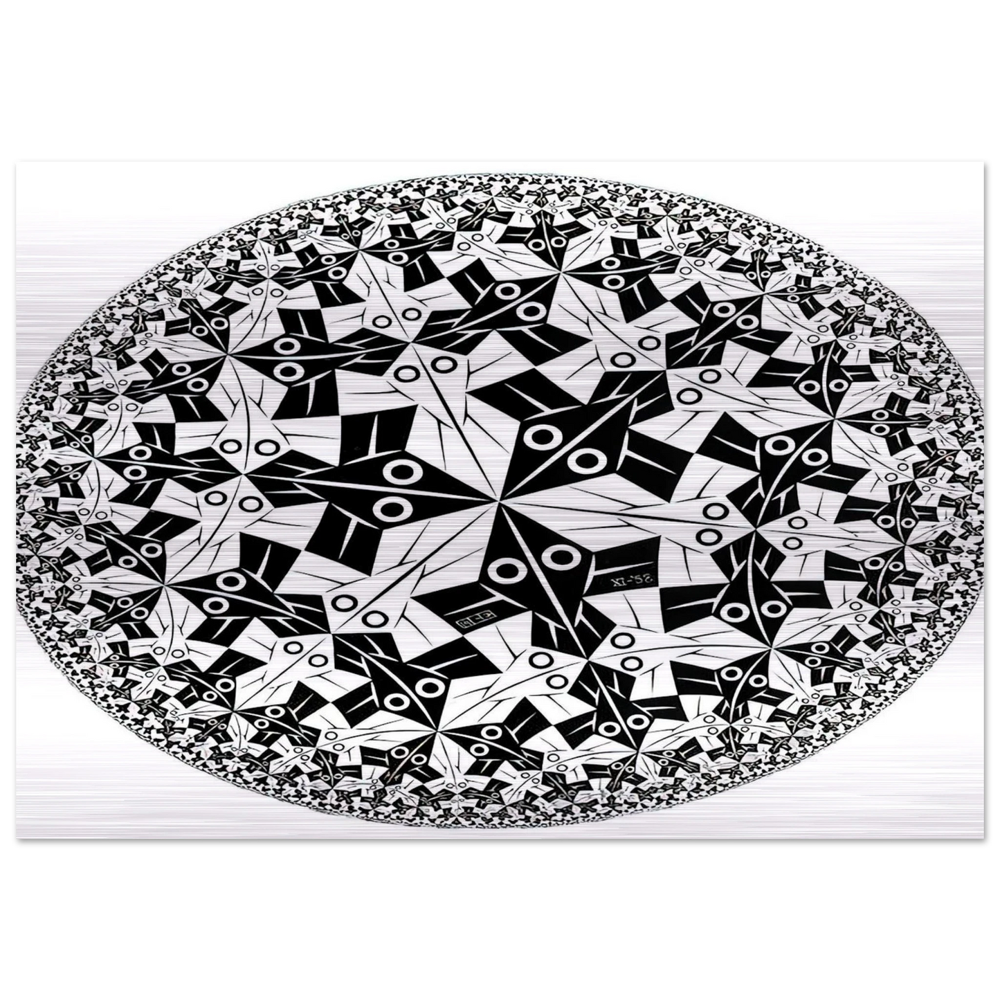 CIRCLE LIMIT I - MC Escher Brushed Aluminum Print - 70x100 cm / 28x40 inches | MC Escher Aluminum Print | MC Escher Prints