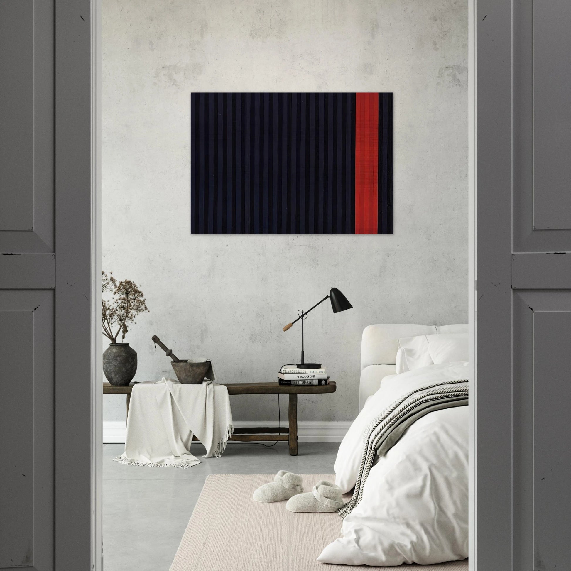 Red Dog - 1961 - Gene Davis Brushed Aluminum Print - 70x100 cm / 28x40 inches | Gene Davis Aluminum Print | Gene Davis Prints