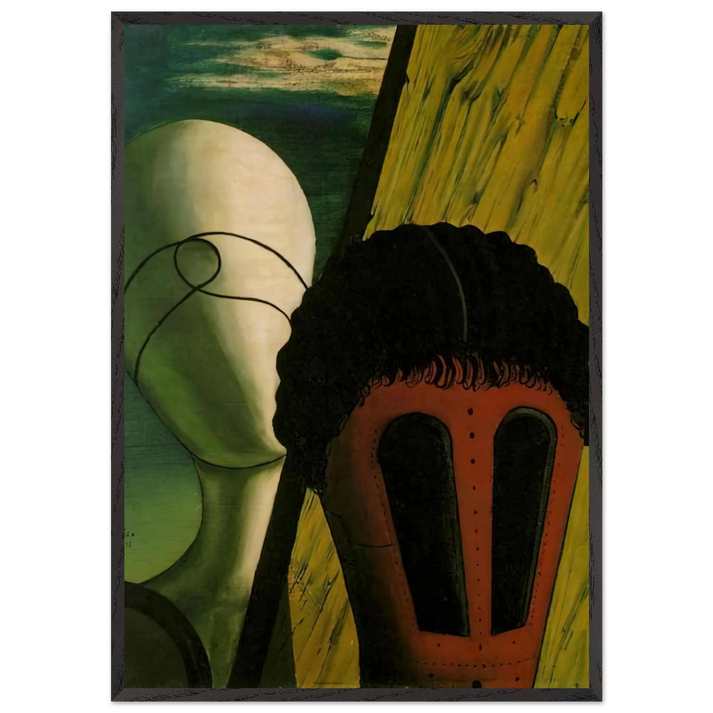 TWO HEADS 1918 - Giorgio de Chirico 70x100 cm / 28x40 inches Framed Art Print – Black Wooden Frame