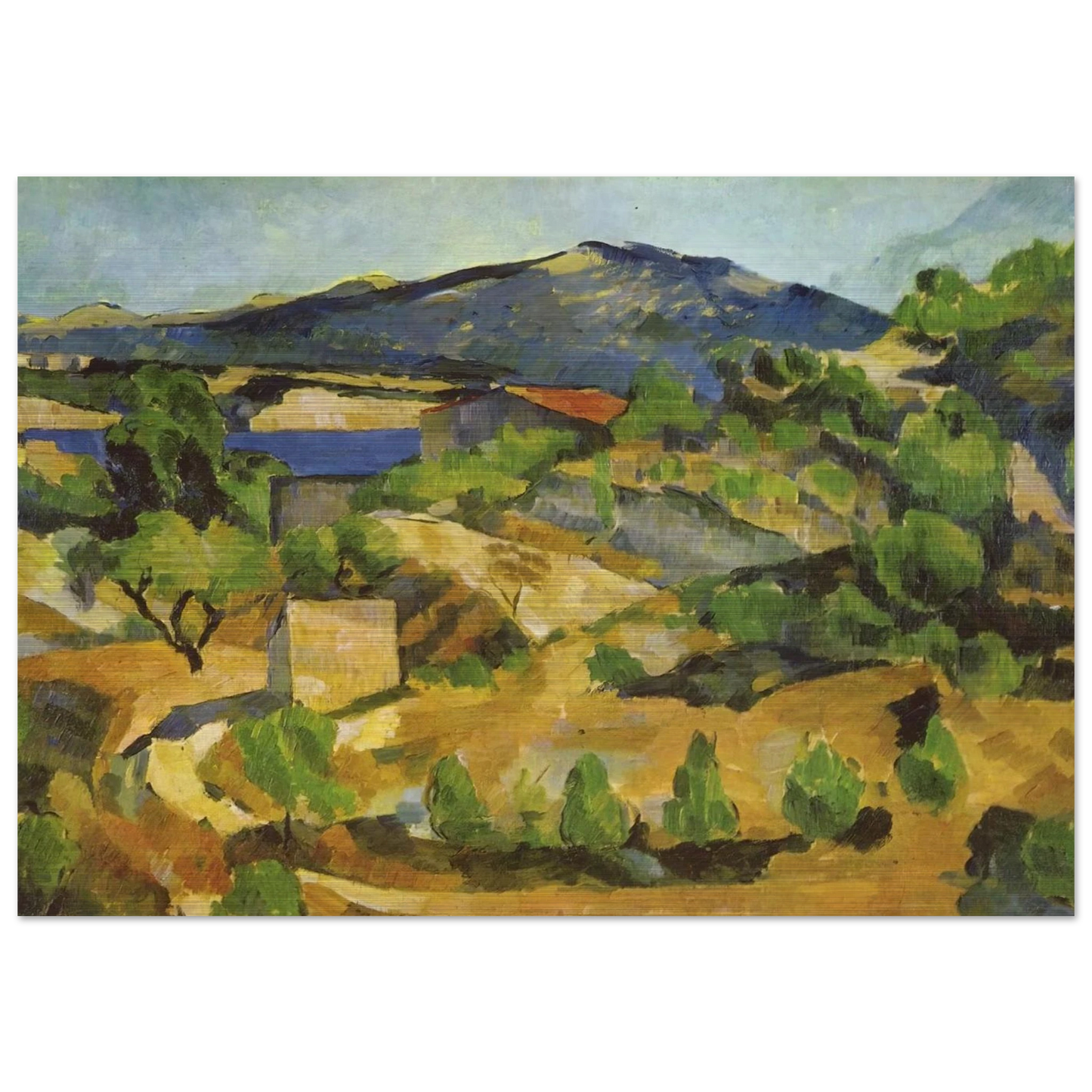 Mountains in Provence. L'Estaque - Paul Cézanne Brushed Aluminum Print - 70x100 cm / 28x40 inches | Paul Cézanne Aluminum Print | Paul Cézanne Prints