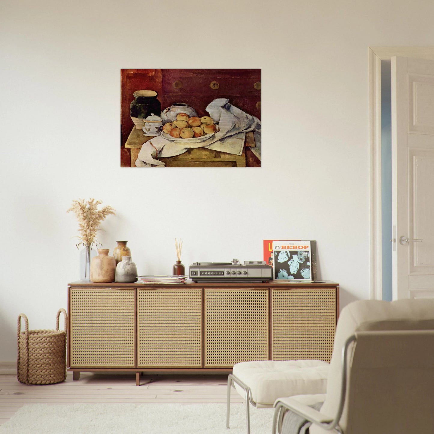 Still Life with a Chest of Drawers - Paul Cézanne Brushed Aluminum Print - 70x100 cm / 28x40 inches | Paul Cézanne Aluminum Print | Paul Cézanne Prints