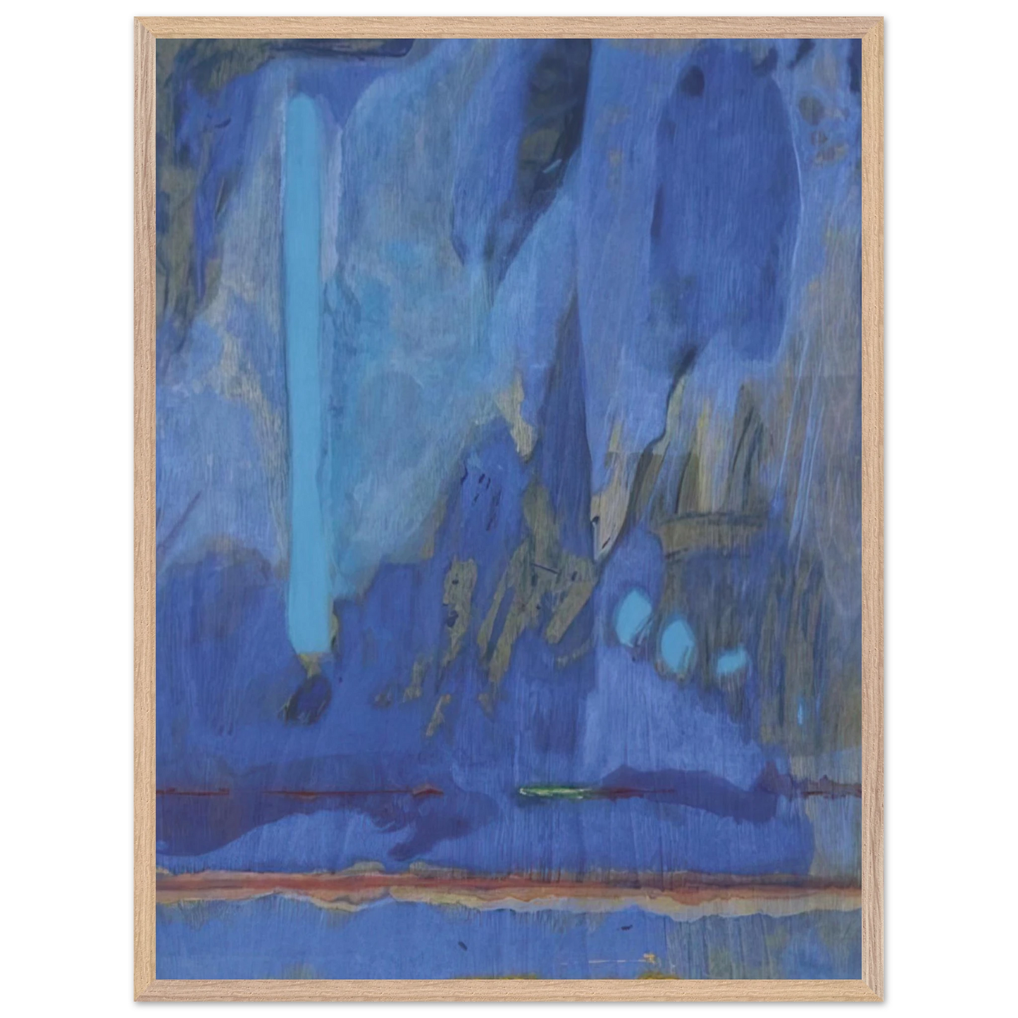 Helen Frankenthaler - Tales of Genji III - 1998 Wall art - 40x40 cm / 16x16 inches - Premium Wooden Framed Poster With Fine Art Paper-canvas - White frame