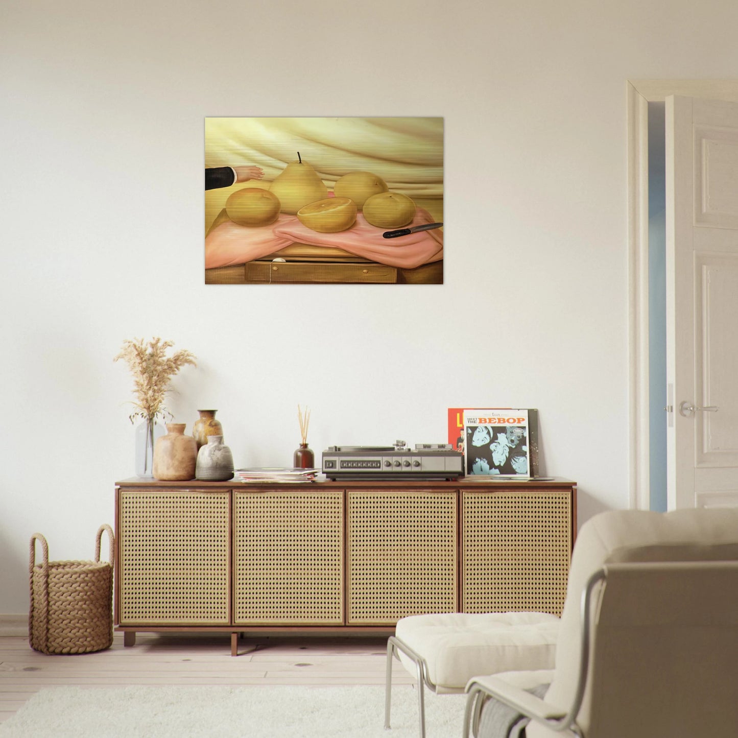 STILL LIFE WITH FRUITS - Fernando Botero Brushed Aluminum Print - 70x100 cm / 28x40 inches | Fernando Botero Aluminum Print | Fernando Botero Prints