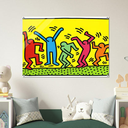 UNTITLED DANCE 1987 - Keith Haring Acrylic Print - 70x100 cm / 28x40″ inches | Keith Haring Art For Sale