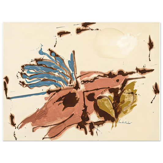 Helen Frankenthaler - Pink Bird Figure I, 1961- Wall Art - 21x29.7 cm / 8x12" - Fine Art Poster-canvas - -
