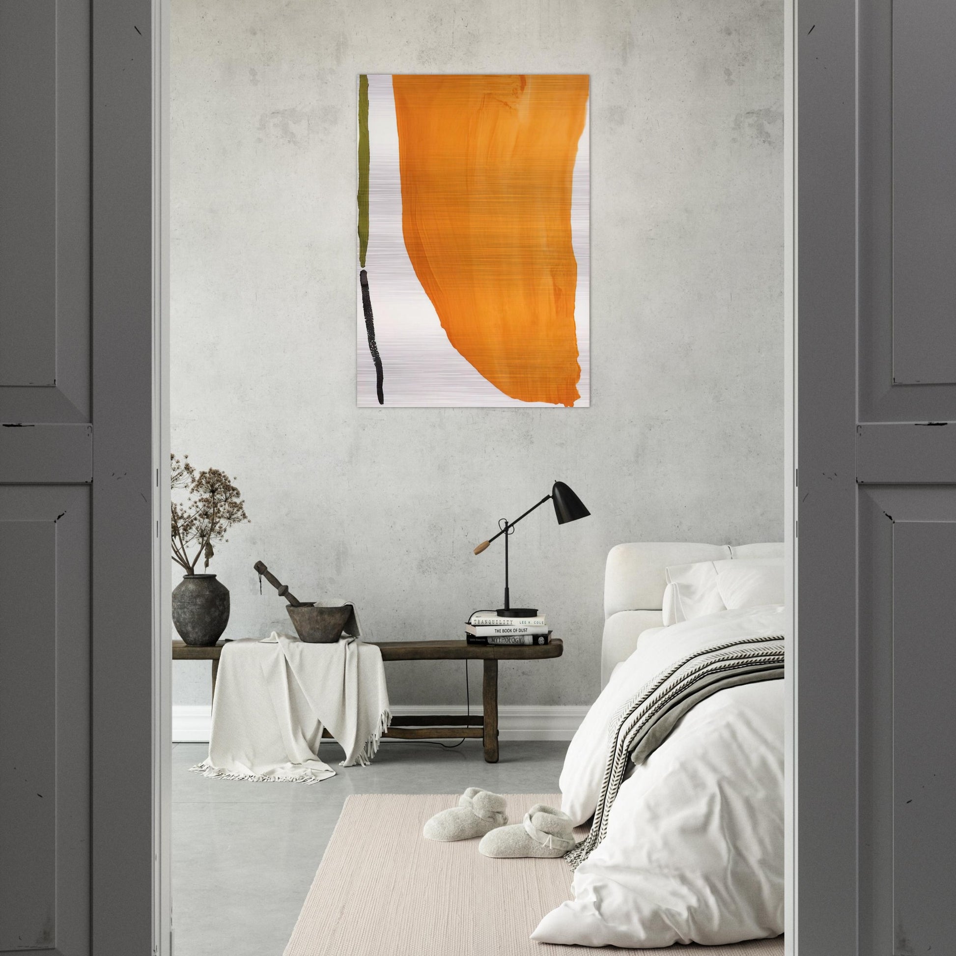 Orange Downpour - 1970 - Helen Frankenthaler Brushed Aluminum Print - 70x100 cm / 28x40 inches | Helen Frankenthaler Aluminum Print | Helen Frankenthaler Prints