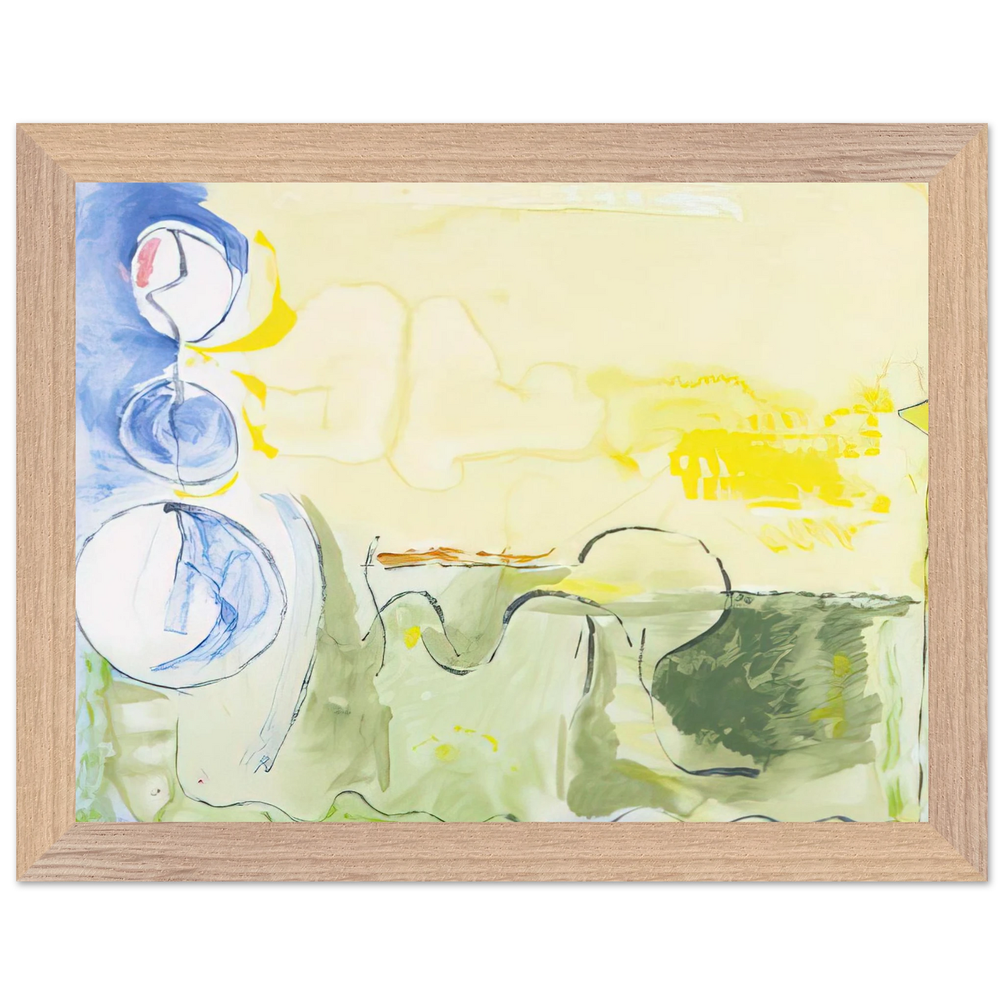Helen Frankenthaler - Flotilla - 2006 Wall art - 50x50 cm / 20x20 inches - Premium Wooden Framed Poster With Fine Art Paper-canvas - Black frame