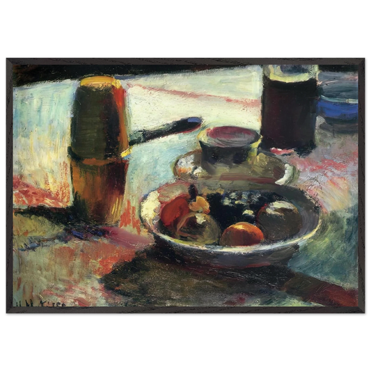 FRUIT AND COFFEE POT - Henri Matisse 70x100 cm / 28x40 inches Framed Art Print – Black Wooden Frame