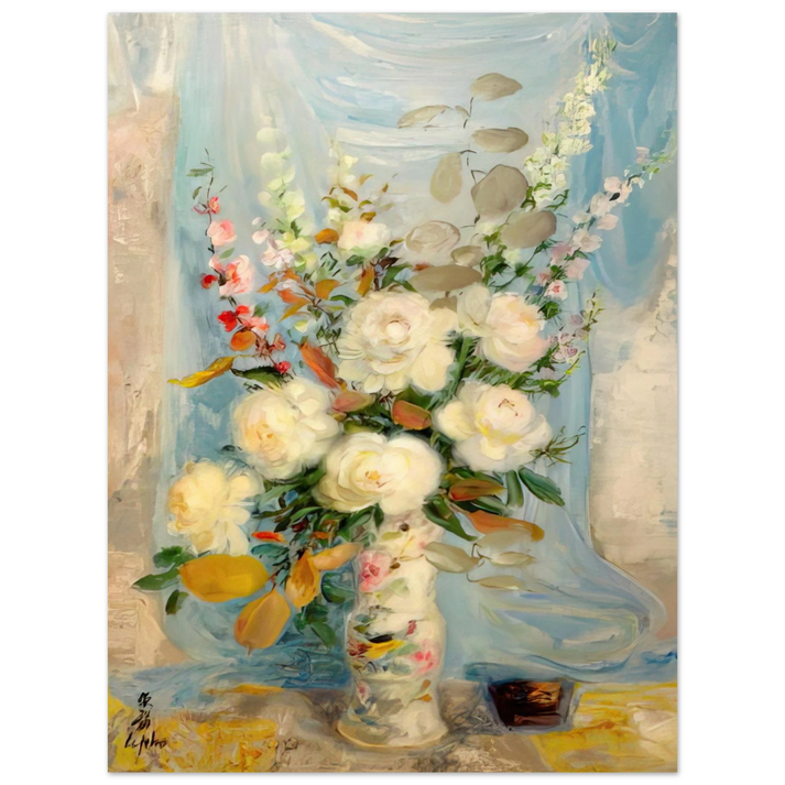 Le Pho - Les Pivones Blanches - Post-Impressionism  75x100 cm / 30x40inches Fine Art Poster