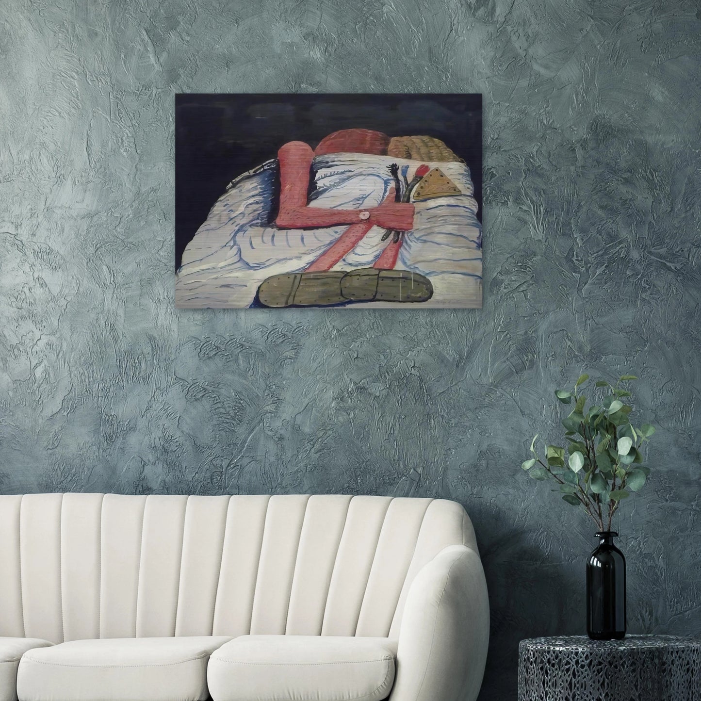 COUPLE IN BED - Philip Guston Brushed Aluminum Print - 70x100 cm / 28x40 inches | Philip Guston Aluminum Print | Philip Guston Prints