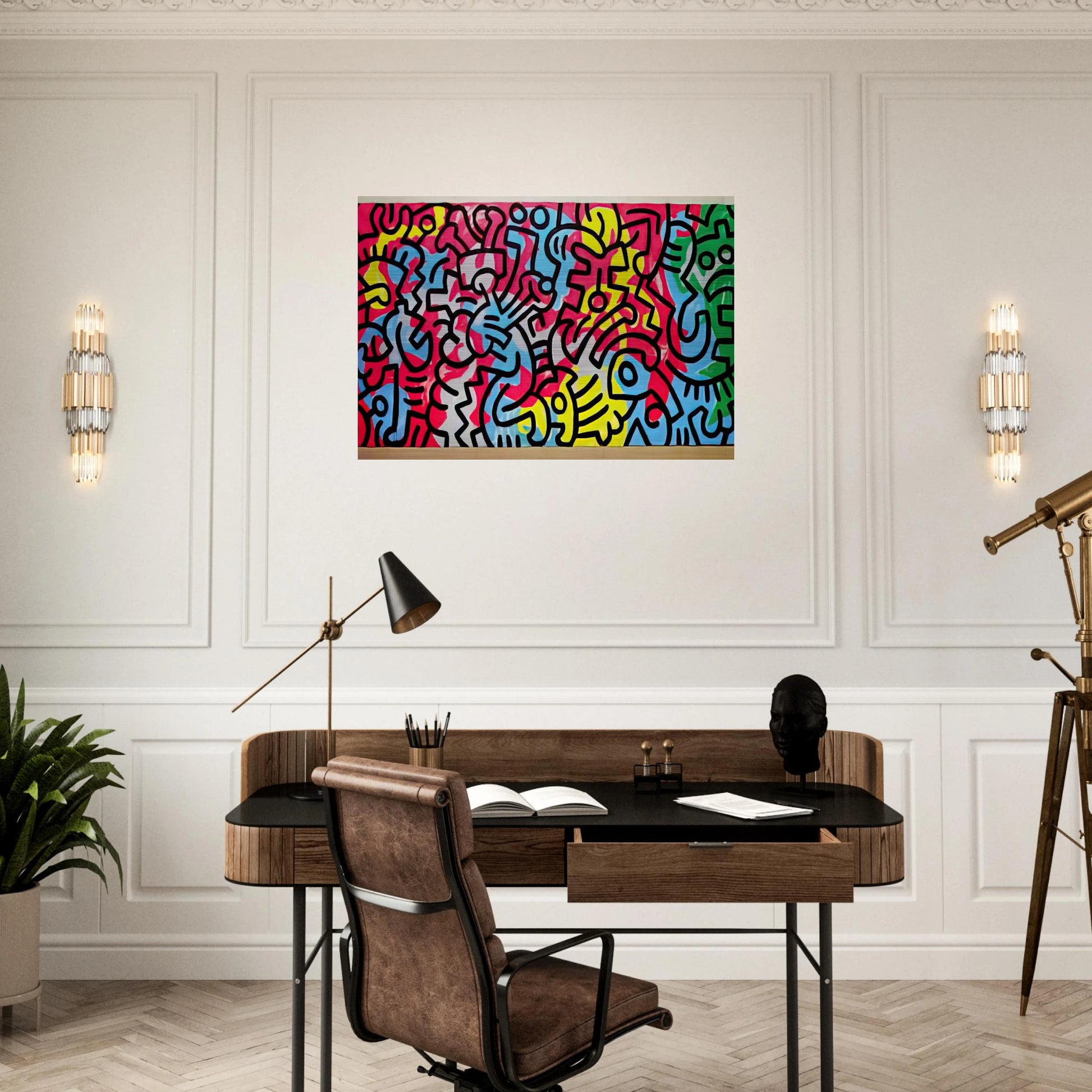 UNTITLED 1987 - Keith Haring Brushed Aluminum Print - 70x100 cm / 28x40 inches | Keith Haring Aluminum Print | Keith Haring Prints