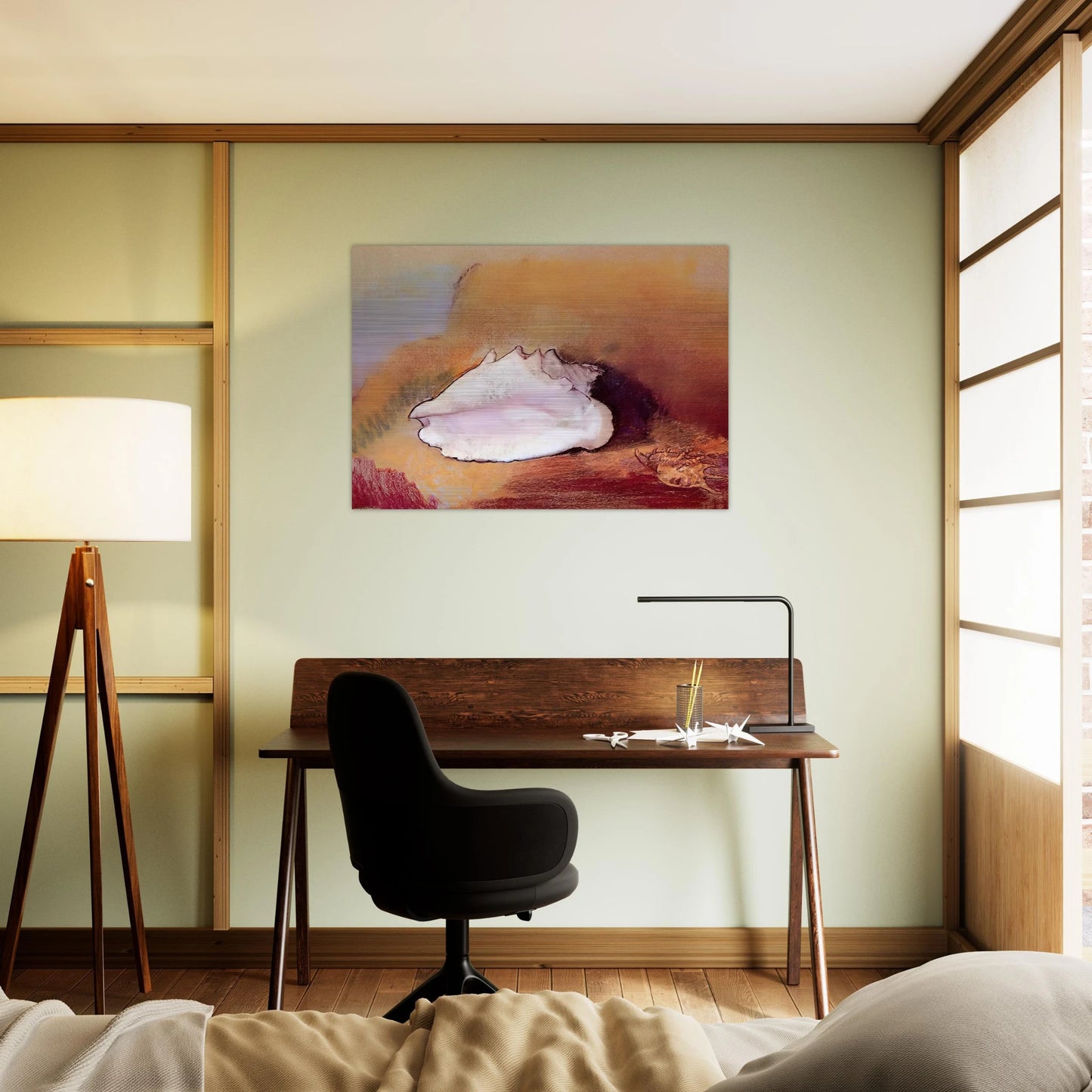 THE SEASHELL 1912 - Odilon Redon Brushed Aluminum Print - 70x100 cm / 28x40 inches | Odilon Redon Aluminum Print | Odilon Redon Prints