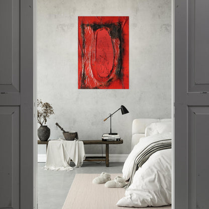 Red Plastic - 1961 - Alberto Burri Brushed Aluminum Print - 70x100 cm / 28x40 inches | Alberto Burri Aluminum Print | Alberto Burri Prints