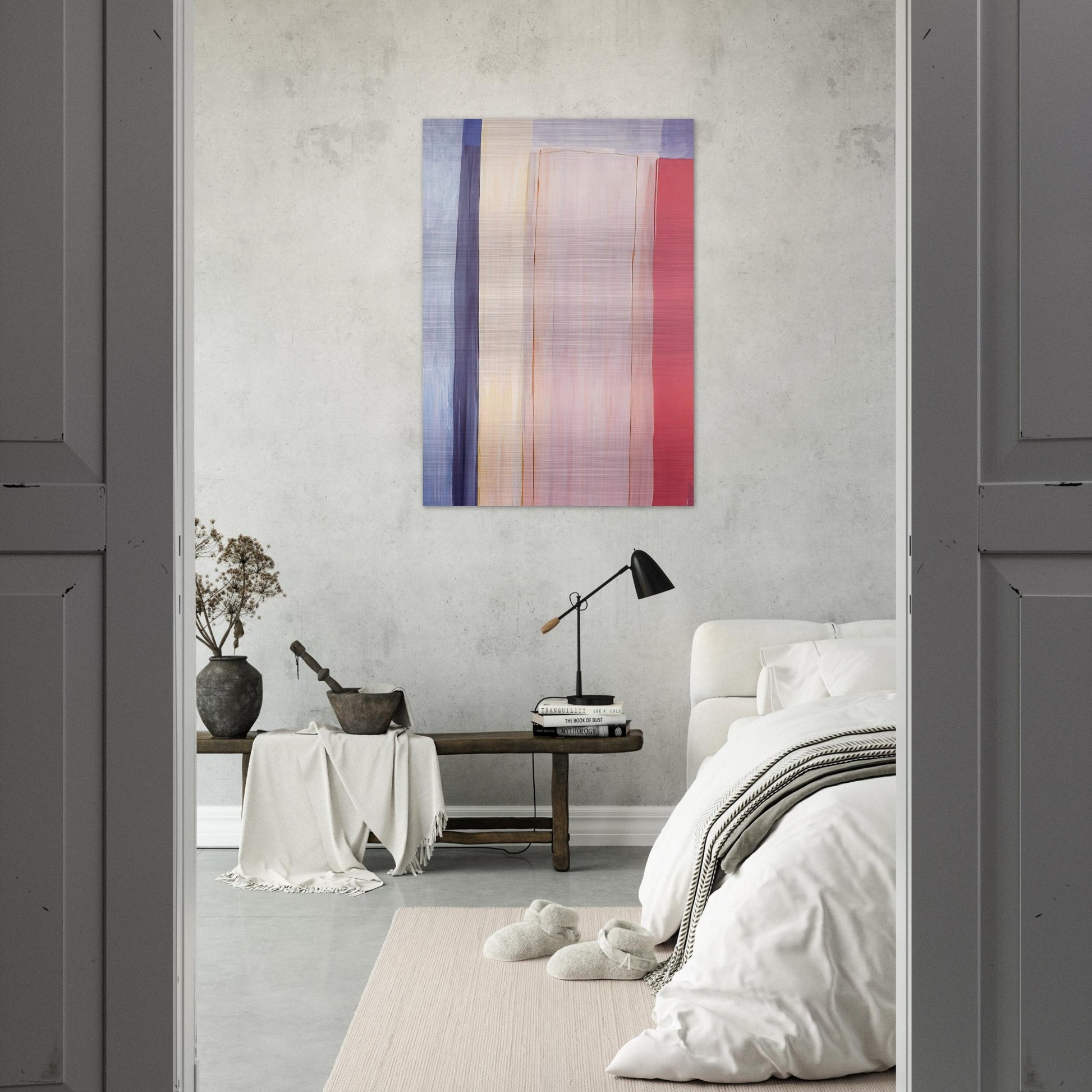 Trains and Oceans - 1973 - Ronnie Landfield Brushed Aluminum Print - 70x100 cm / 28x40 inches | Ronnie Landfield Aluminum Print | Ronnie Landfield Prints