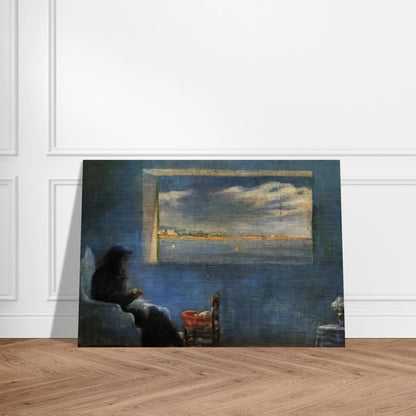 PORTRAIT OF GRANDMOTHER ANA SEWING - Salvador Dali Brushed Aluminum Print - 70x100 cm / 28x40 inches | Salvador Dali Aluminum Print | Salvador Dali Prints
