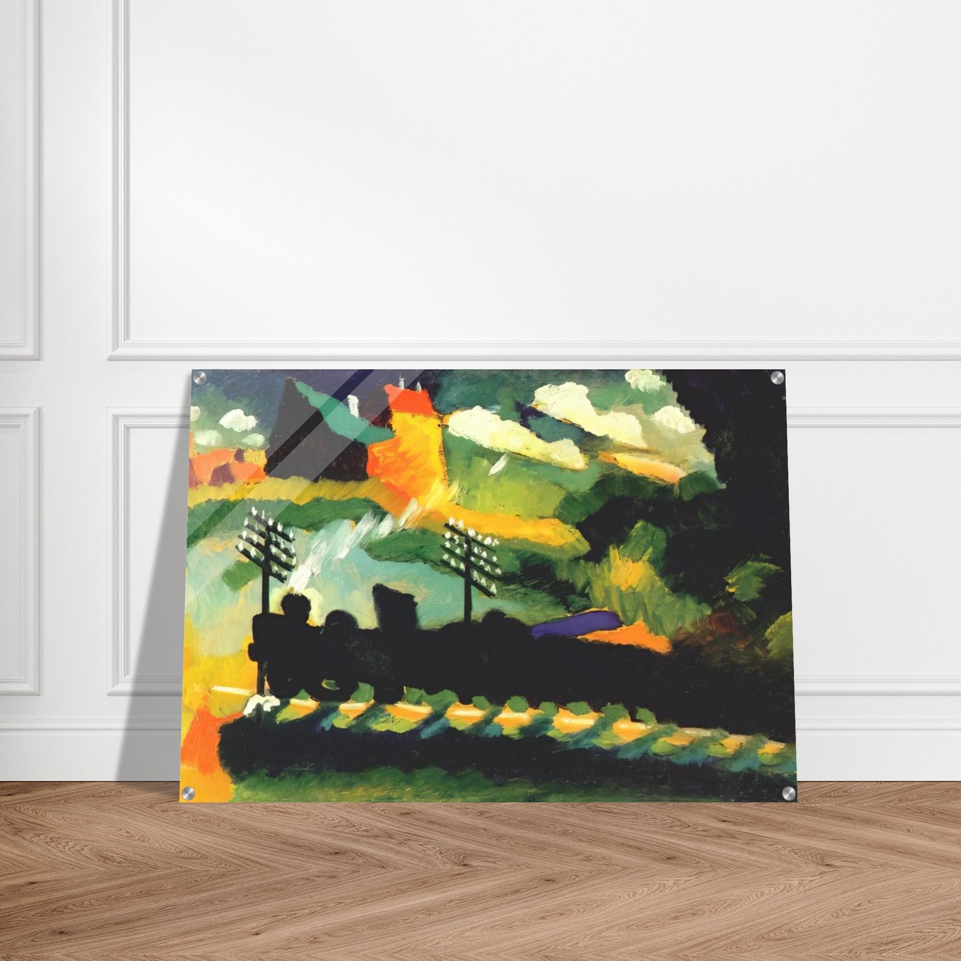 MURNAU VIEW WITH RAILWAY AND CASTLE 1909 - Wassily Kandinsky Acrylic Print - 70x100 cm / 28x40″ inches