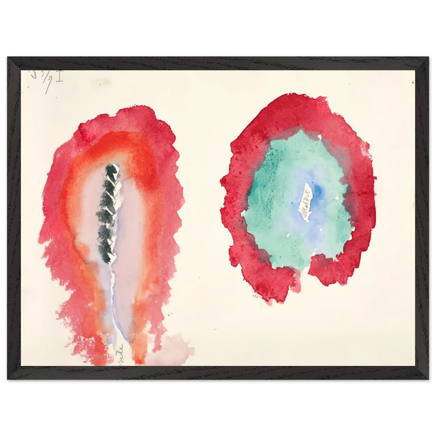 Hilma af Klint - WHEAT AND WORMWOOD 1922 Wall art - A2 (42 x 59.4  cm) - Premium Wooden Framed Poster With Fine Art Paper - White frame