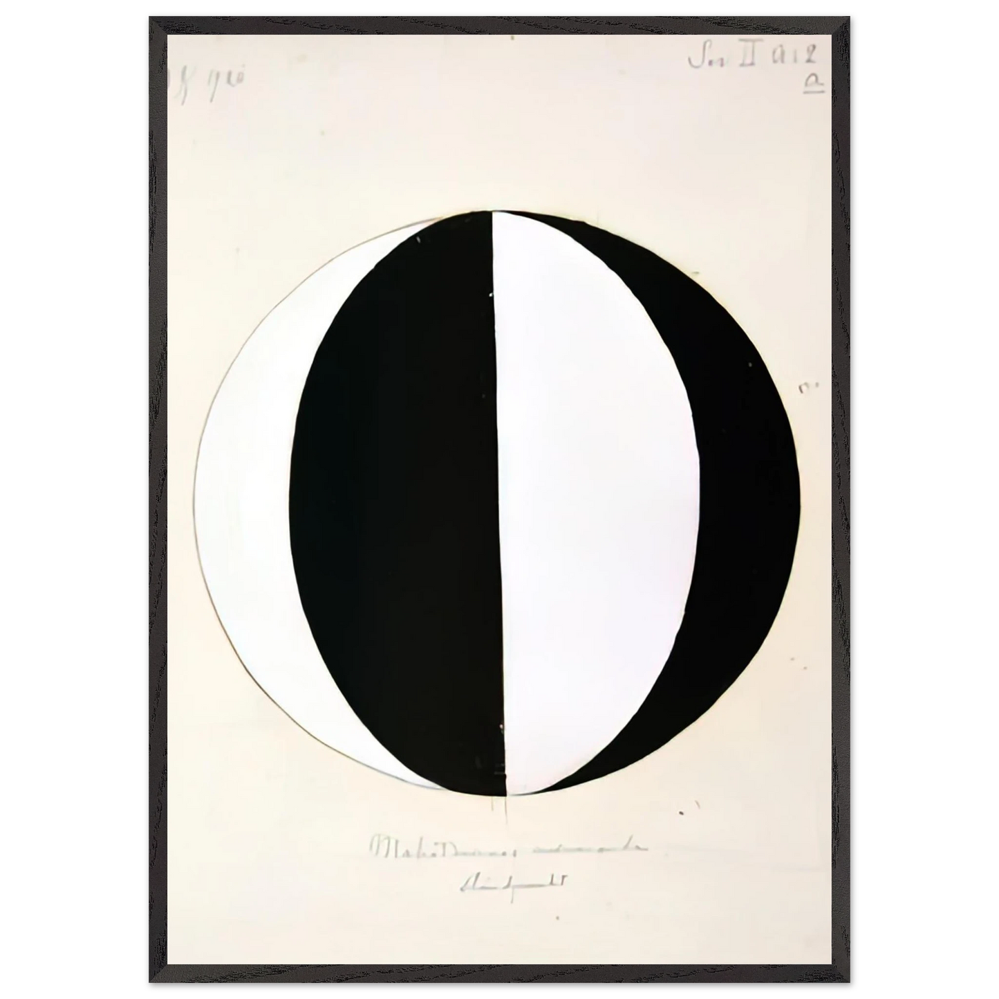 Hilma af Klint - THE MAHATMAS PRESENT STANDING POINT SERIES II NO 2A 1920 Wall art - 13x18 cm / 5x7 inches - Premium Wooden Framed Poster With Fine Art Paper-canvas - White frame